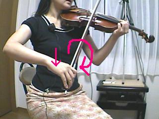 バイオリンの移弦動作・弓のローリング