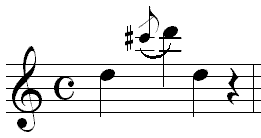 バイオリンの装飾音符（短前打音）