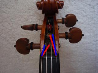 バイオリンの弦の正しい状態と悪い状態（張り方）
